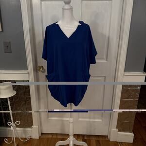 Cuddl Duds Climate Right Metro Blue US Size Scrub Top Size 3X